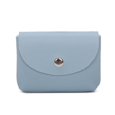 Faux leather coin or card wallet in pale blue