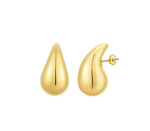 4. Large water droplet earrings in gold