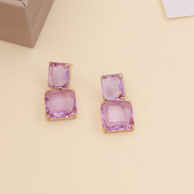 97. Faceted drop earrings in lilac