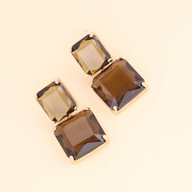 99. Faceted drop earrings in Smokey grey/brown