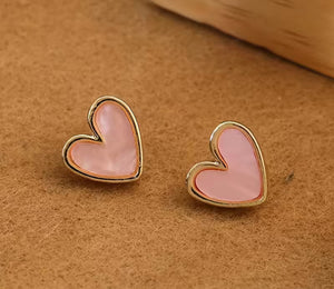 102. Pink heart stud earrings