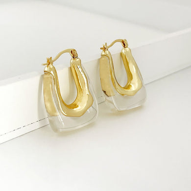 25. Clear acrylic U shaped earrings
