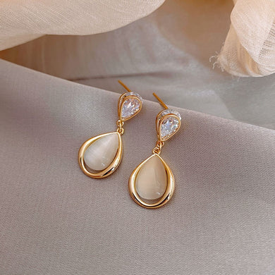 1. Dainty opal drop earrings
