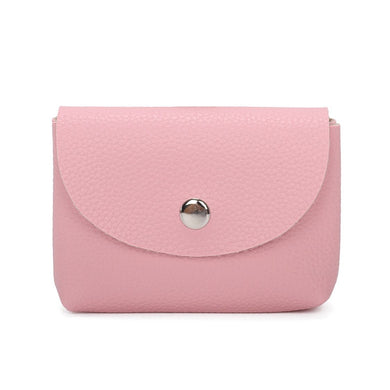 Faux leather coin or card wallet in pale pink