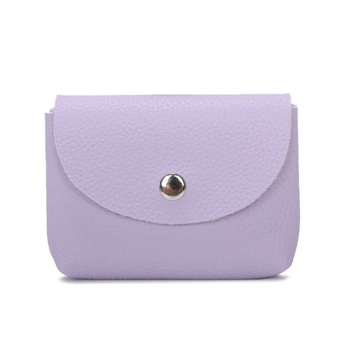 Faux leather coin or card wallet in lilac