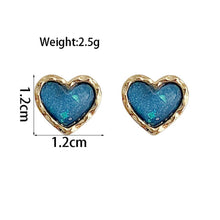 Load image into Gallery viewer, 94. Blue heart stud earrings