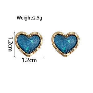94. Blue heart stud earrings