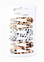 Load image into Gallery viewer, Pack of animal print hair clips