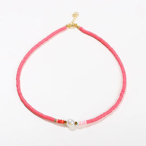 Neon Coral pink Vacation Necklace