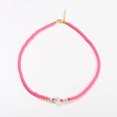 Neon Bright Pink Vacation necklace