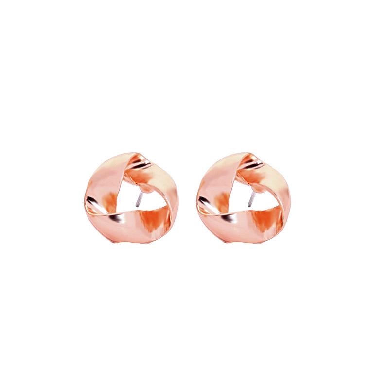 36. Twist rose gold earrings