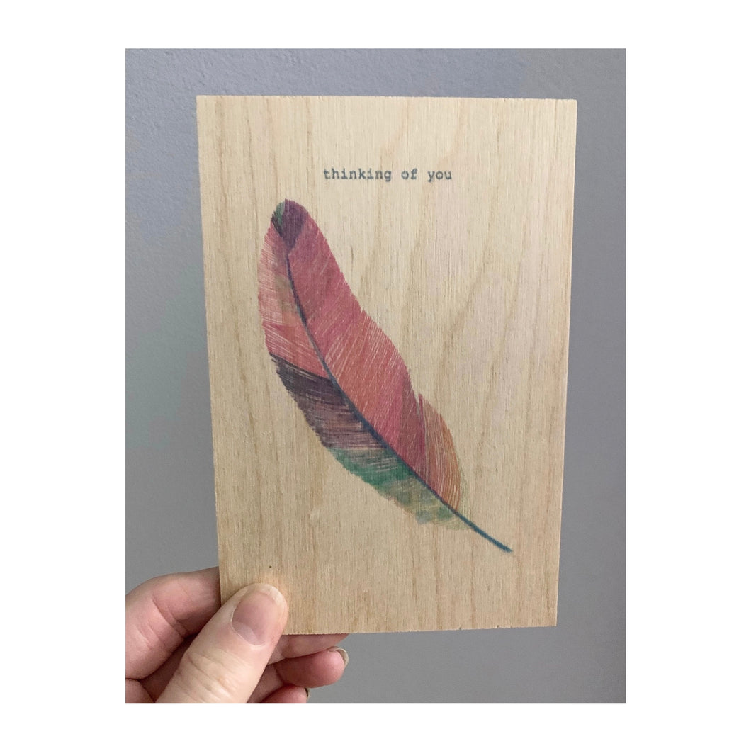 Thinking of you - Wooden postcard